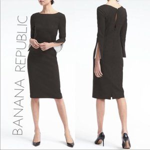 Banana Republic Black White Stretch Pencil Dress Size 0 NWT!